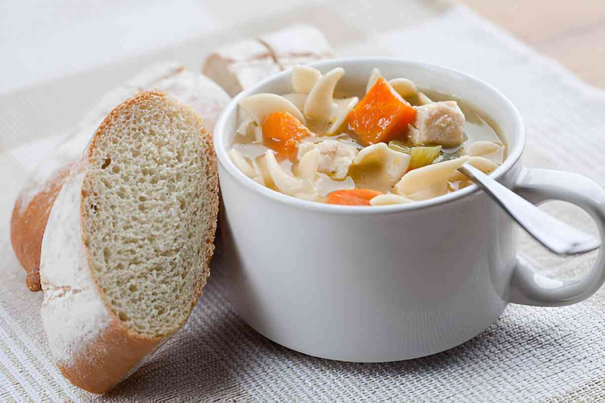 Panera Bread Chicken Noodle Soup Recipe (Homestyle & Comforting) - Bread